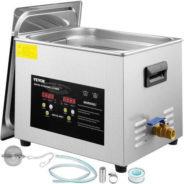 15L Professional Ultrasonic Cleaner – 600W Heater & 360W Ultrasonic Power – Digital Lab Cleaner with Timer for Engine Parts, Dental Tools & Jewelry
