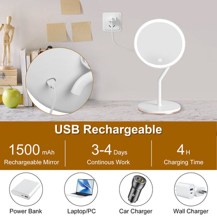 Smart Touch 5X Magnification Vanity Mirror – Rechargeable High-Definition Beauty Mirror