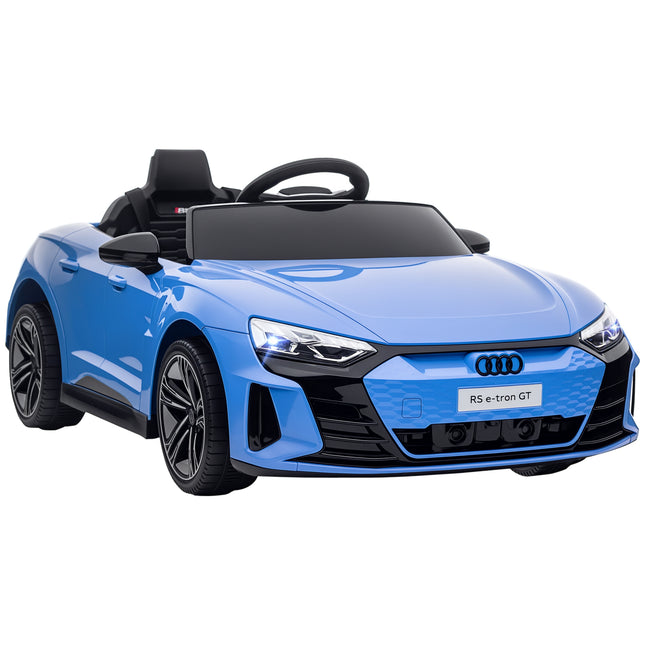 Licensed Audi RS e-tron GT 12V Electric Ride-On Car – Kids Battery Powered Sports Car with 2.4G Remote Control – 4-Wheel Suspension & LED Lights (Blue)