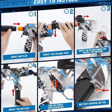 Electric Gel Ball Blaster - Full Auto Splatter Ball Gun with 30,000 Water Beads - High-Speed Outdoor Team Game for Kids & Adults