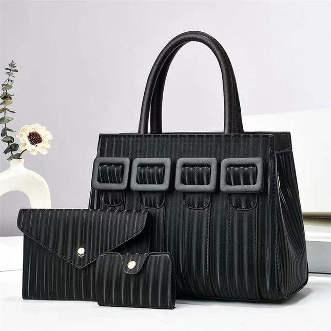 3-Piece Women’s Large Capacity Handbag Set – Professional PU Leather Tote, Crossbody Bag & Clutch – Elegant 3-in-1 Purse Collection
