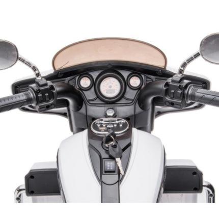 12V 2-Seater Kids Electric Motorcycle – Dual Motor Ride-On Motorbike with Key Start – 3-Wheel Stable Design, LED Headlights & Storage Box