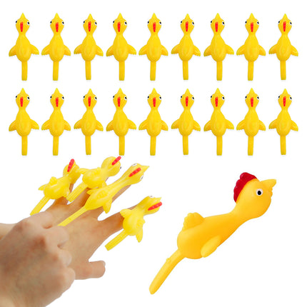18-Pack Flying Slingshot Ducks – Stretchy Finger Flinging Toys – Fun Rubber Duck Catapult for Kids & Adults – Perfect Party Favors & Stress Relief