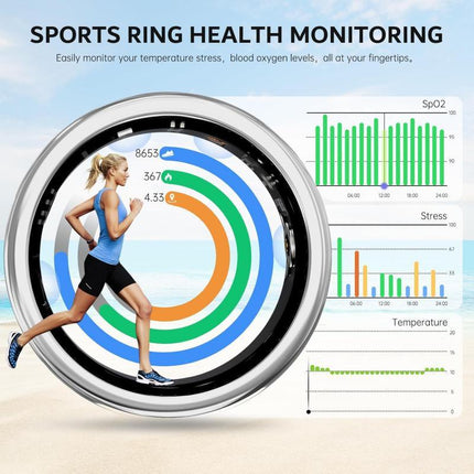 2025 New Smart Ring for Women – Elegant Diamond Health Tracker with Visible Tech Core – Heart Rate, Sleep & Fitness Monitor – IP68 Waterproof