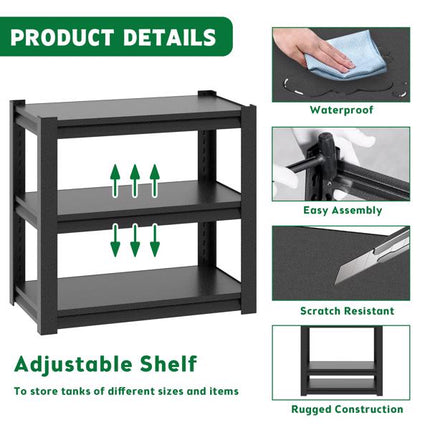 Heavy-Duty Metal Aquarium Stand – Dual-Tier Iron Fish Tank Bracket – Modern Space-Saving Rack for Home & Office (Stand Only)