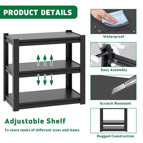 Heavy-Duty Metal Aquarium Stand – Dual-Tier Iron Fish Tank Bracket – Modern Space-Saving Rack for Home & Office (Stand Only)