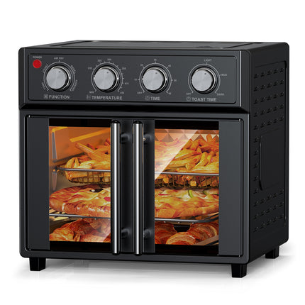 XXL 28L Air Fryer Toaster Oven – French Door Design – 1700W Convection Oven for Pizza, Roast, Toast & Grill – Fits 12" Pizza