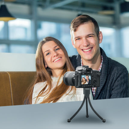 Heavy-Duty Mini Tripod Stand – Universal Tabletop Mount for Cameras & Mini Projectors – Compact Desktop Tripod with 360° Ball Head & Anti-Slip Feet