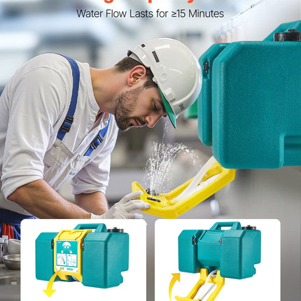 Portable 8-Gallon Emergency Eyewash Station – Gravity-Fed OSHA Compliant Safety Station for Job Sites & Workshops