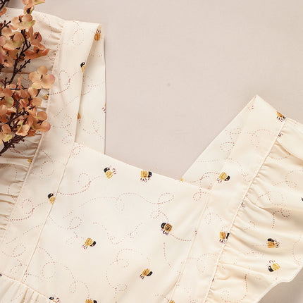 Baby Girl Honeybee Bubble Romper – 1st Bee-Day Outfit – Infant Bee Birthday Dress-Up & Photo Prop