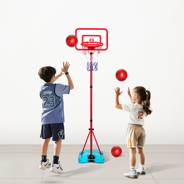 Height-Adjustable Kids Basketball Hoop – Portable Outdoor Basketball Goal System – Durable Backboard & Stand for Backyard & Driveway – Junior Sports Equipment