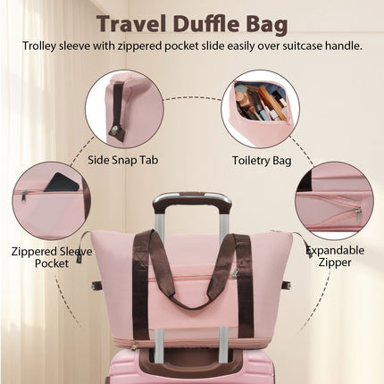 3-Piece Luggage Set with Spinner Wheels – Lightweight ABS Hardshell Suitcases – 20" Carry-On Airline Approved (22x14x9) – Durable Travel Bags with TSA Lock