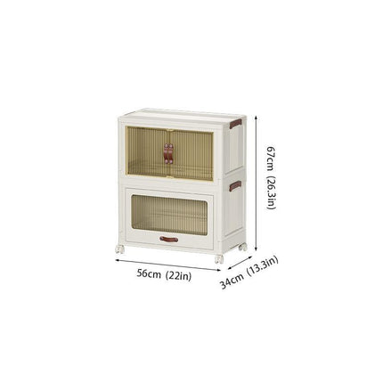 Multi-Layer Baby Storage Cabinet with Wheels – Transparent Easy-Open Lids – Mobile Nursery Organizer for Diapers, Toys & Clothes