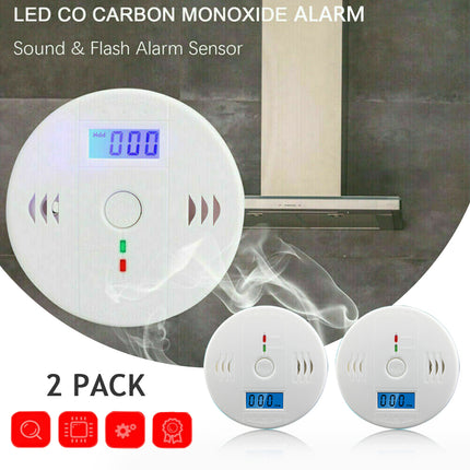 Carbon Monoxide Detector Alarm – High Sensitivity CO Poisoning Sensor with Digital Display – 85dB Loud Siren Warning for Home, Kitchen & Garage