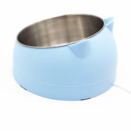 Elevated Double Stainless Steel Cat Bowls – 15° Tilted Cervical Protection Feeding Station – Ergonomic Food and Water Dishes for Cats and Small Dogs