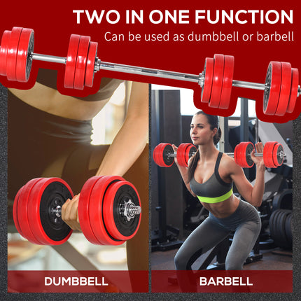 66lbs Adjustable Dumbbell & Barbell Set – 2-in-1 Convertible Weight Set for Home Gym – Strength Training Equipment for Men & Women