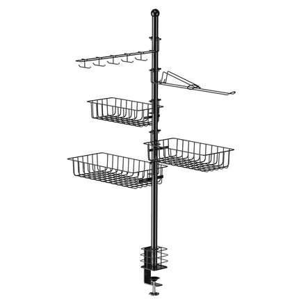 ProGrill™ Multi-Functional Griddle Caddy – All-in-One Standing BBQ Rack with Hooks & Storage Baskets
