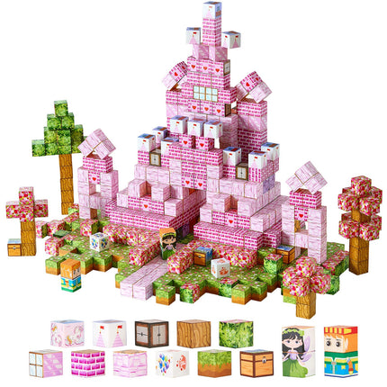 100-Piece Princess Castle Magnetic Building Blocks Set