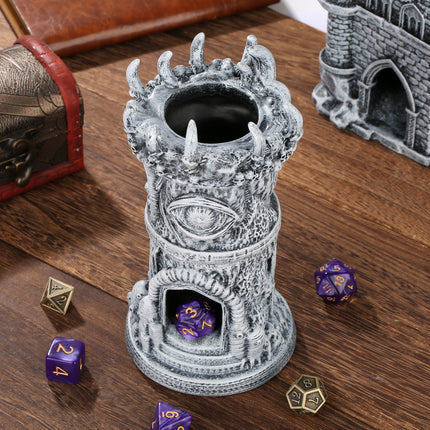Cyclops Beholder Dice Tower – Hand-Painted Resin Fantasy Dice Roller – Tabletop RPG Accessory for D&D, Pathfinder & Board Games – Unique Gaming Decor