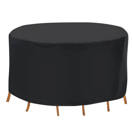 Heavy-Duty Round Outdoor Furniture Cover – Waterproof & UV-Resistant Patio Table Protector – All-Weather Oxford Fabric Cover for Circular Dining Sets