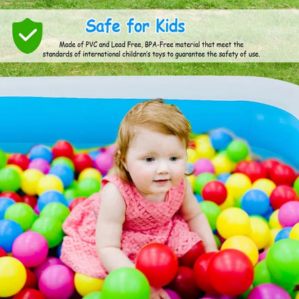 Inflatable Swimming Pool – Large Family Swim & Play Center – Blow Up Kiddie Pool for Toddlers & Adults – Durable Outdoor Lounge Pool