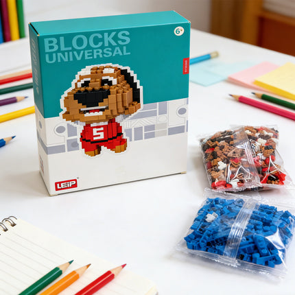 Brown Dog Micro Building Blocks – 3D Nano Brick Dog Figurine – Educational Puzzle Toy for Adults and Kids – Desktop Decor Gift