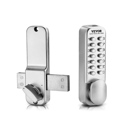 Mechanical Keyless Entry Door Lock – Waterproof 14-Key Keypad Deadbolt – Battery-Free Combination Lock for Gates, Home & Office – Zinc Alloy