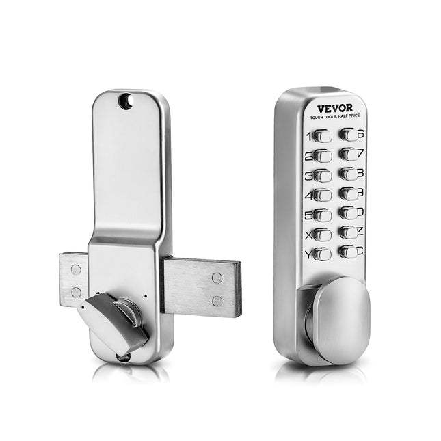 Mechanical Keyless Entry Door Lock – Waterproof 14-Key Keypad Deadbolt – Battery-Free Combination Lock for Gates, Home & Office – Zinc Alloy
