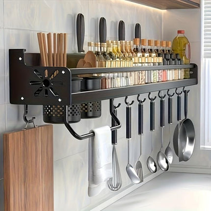 Multi-Functional Kitchen Storage System – Heavy-Duty Spice & Cutlery Rack – Wall Mount & Outdoor Camping Versatility