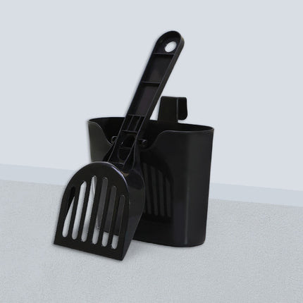 Long-Handled Metal Cat Litter Scoop – Deep Shovel Sifter with Ergonomic Grip – Fine Mesh Kitty Litter Scooper for Easy Cleaning