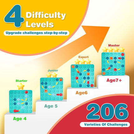 Kids Logical Road Builder Game – STEM Brain Teaser Puzzle for Toddlers – Montessori Educational Board Game for 3-8 Year Olds – Birthday Gift