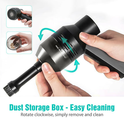USB Rechargeable Mini Vacuum Cleaner – Powerful Cordless Desktop Cleaner for Electronics – Handheld Vacuum for Keyboard, Car Interior & Pet Hair