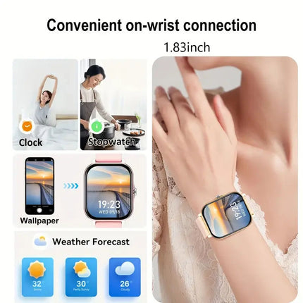 Luxury Round Screen Smartwatch – Bluetooth Call & Message Alerts – Premium Metal Band Fitness Tracker with Heart Rate & Sleep Monitor