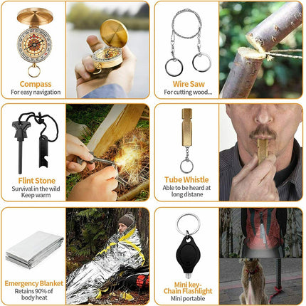 14-in-1 Professional Emergency Survival Kit – Tactical Gear Set for Camping, Hiking & Hunting – Essential Disaster Preparedness Tools