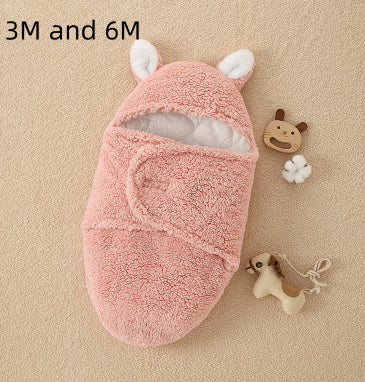 Anti-Shock Baby Swaddle Blanket – Thickened Winter Sleeping Bag – Soft Fleece Newborn Wrap for Better Sleep & Security
