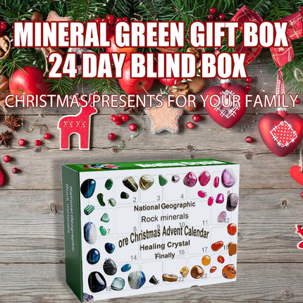 Christmas Advent Calendar 2026 – 24 Days of Healing Crystals & Ores – Surprise Blind Box for Kids & Science Enthusiasts – Daily Countdown Gemstone Gift Set