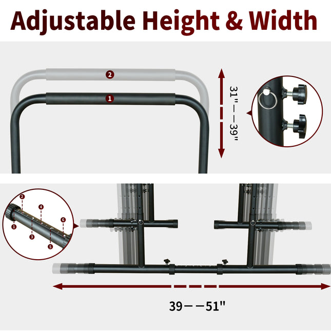 Multi-Function Power Tower Dip Station – Adjustable Height Pull-Up Bar – Heavy-Duty Home Gym Strength Training Equipment