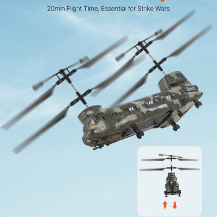 Military Transport RC Helicopter – 3.5 Channel Mini Aircraft with Gyroscope – Stable Hovering & Collision Resistant Toy – Perfect Birthday Gift for Kids