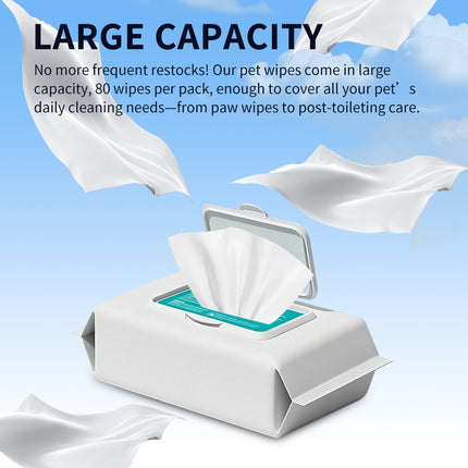 100-Pack Unscented Pet Grooming Wipes – Alcohol-Free & Gentle Cleaning – Thick Body & Paw Wipes for Dogs & Cats with Sensitive Skin