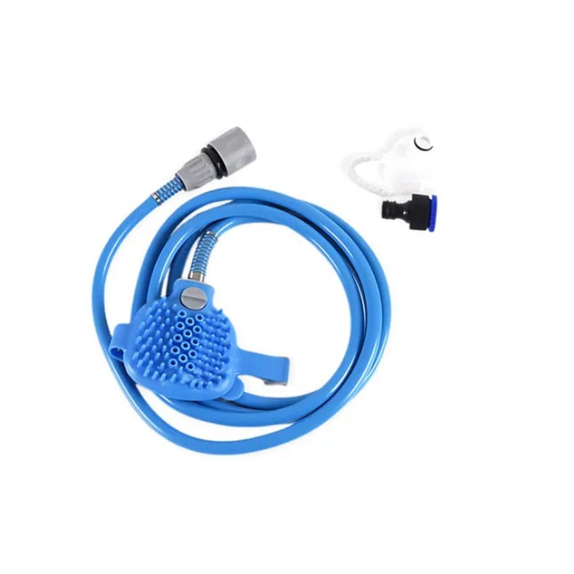 Pet Shower Sprayer & Massage Brush Combo Set – 2-in-1 Grooming Tool for Dogs & Cats – Indoor/Outdoor Professional Pet Washer