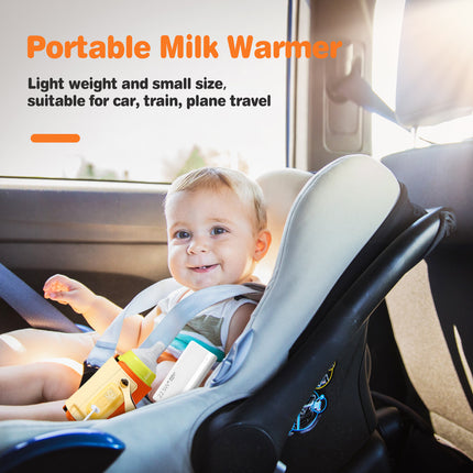 Portable Baby Milk Warmer – 5 Temperature Adjustable Bottle Warmer – USB Rechargeable Travel Milk Heater for Car & Outdoor