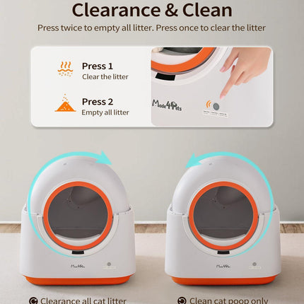 60L Smart Automatic Cat Litter Box – WiFi App Control & Monitoring – Ionic Deodorization & Infrared Safety Sensors – Self-Cleaning Robot for Multiple Cats
