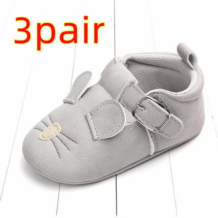 Baby First Walkers – Soft Sole Matte Leather Animal Shoes – Non-Slip Cartoon Infant Loafers for Spring & Fall