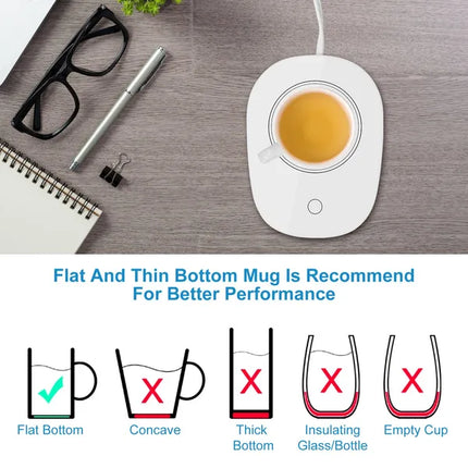Smart Coffee Mug Warmer with 3 Temperature Settings – Digital Display & Auto Shut-Off Cup Heater for Desk