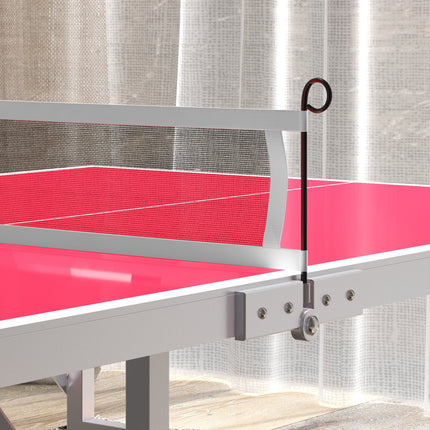 Portable Folding Ping Pong Table Set – Mid-Size Indoor/Outdoor Table Tennis Table with Net, Paddles, and Balls – Space-Saving Game Table