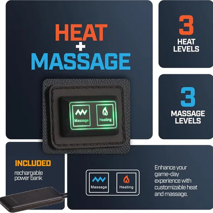 Heated Massage Reclining Stadium Seat – Portable Padded Bleacher Chair with Back Support for Sports Fans & Outdoor Events