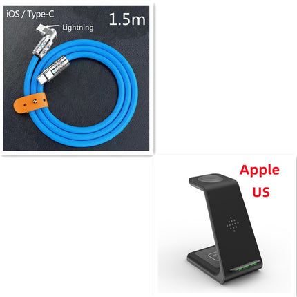 3-in-1 Fast Wireless Charging Station – Foldable Magnetic Charging Dock for iPhone, Apple Watch & AirPods – Universal Quick Charge Stand