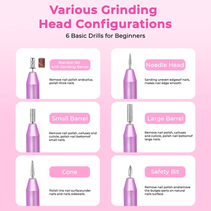 ProTouch™ Portable Electric Nail Drill – Professional Manicure & Pedicure Machine with 6 Bits