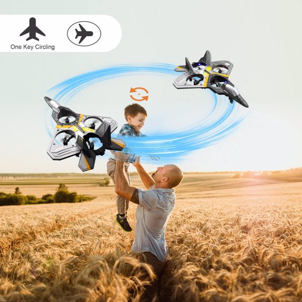 4DRC V17 RC Stunt Plane – 2.4G Remote Control Fighter Jet with 360° Flip – Altitude Hold & LED Lights – Durable EPP Foam Aircraft for Kids & Beginners