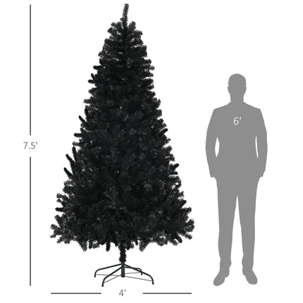 7.5ft Artificial Black Christmas Tree – Modern Holiday Decor for Unique Festive & Spooky Celebrations